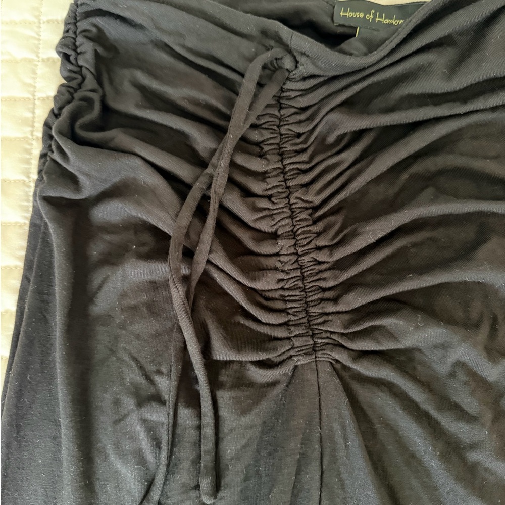 House of Harlow 1960 Black Gathered Maxi Skirt - Picture 2 of 6